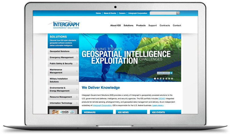 IntergraphGovSolutions.com home page