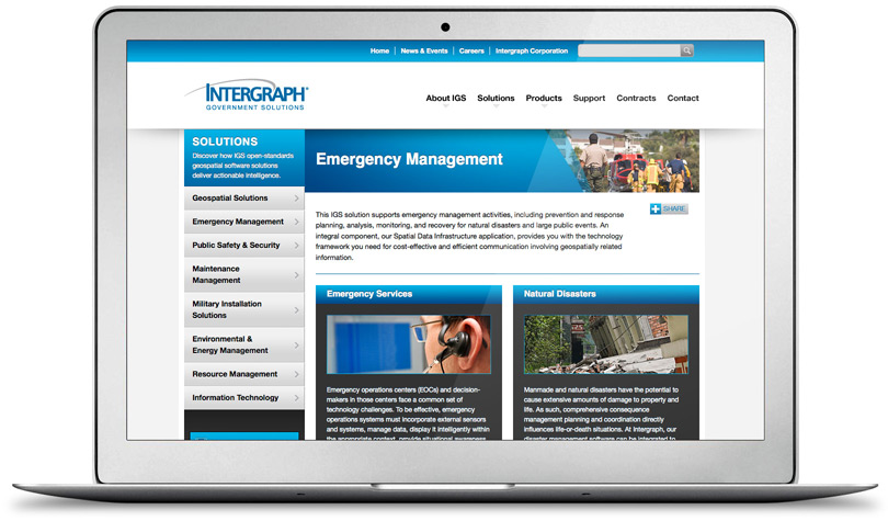 IntergraphGovSolutions.com solution section page