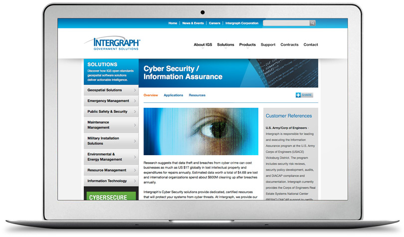 IntergraphGovSolutions.com solution overview page