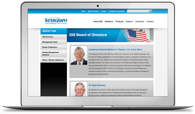 IntergraphGovSolutions.com about page