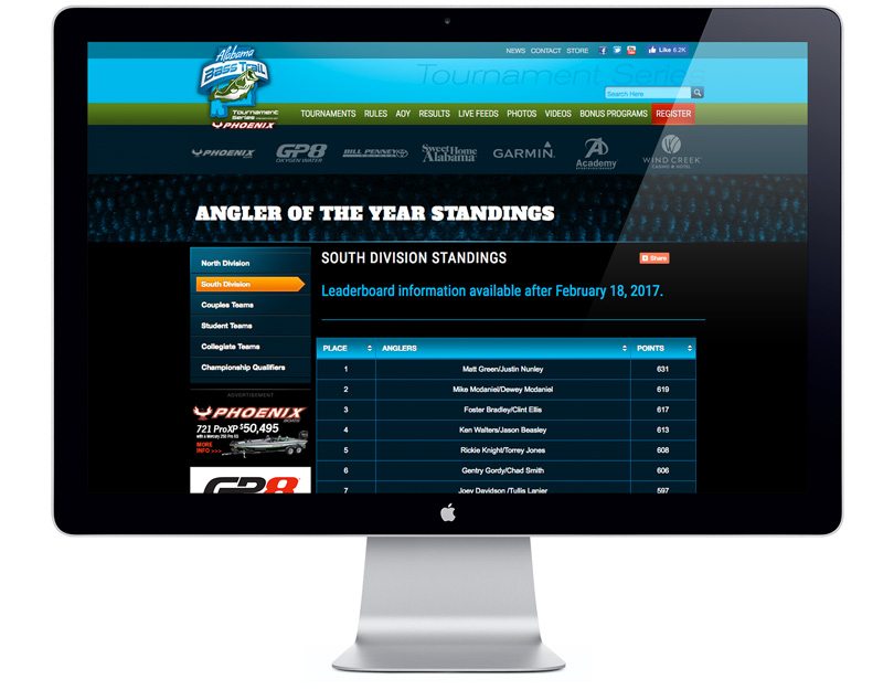 Alabama Bass Trail Tournament Series website