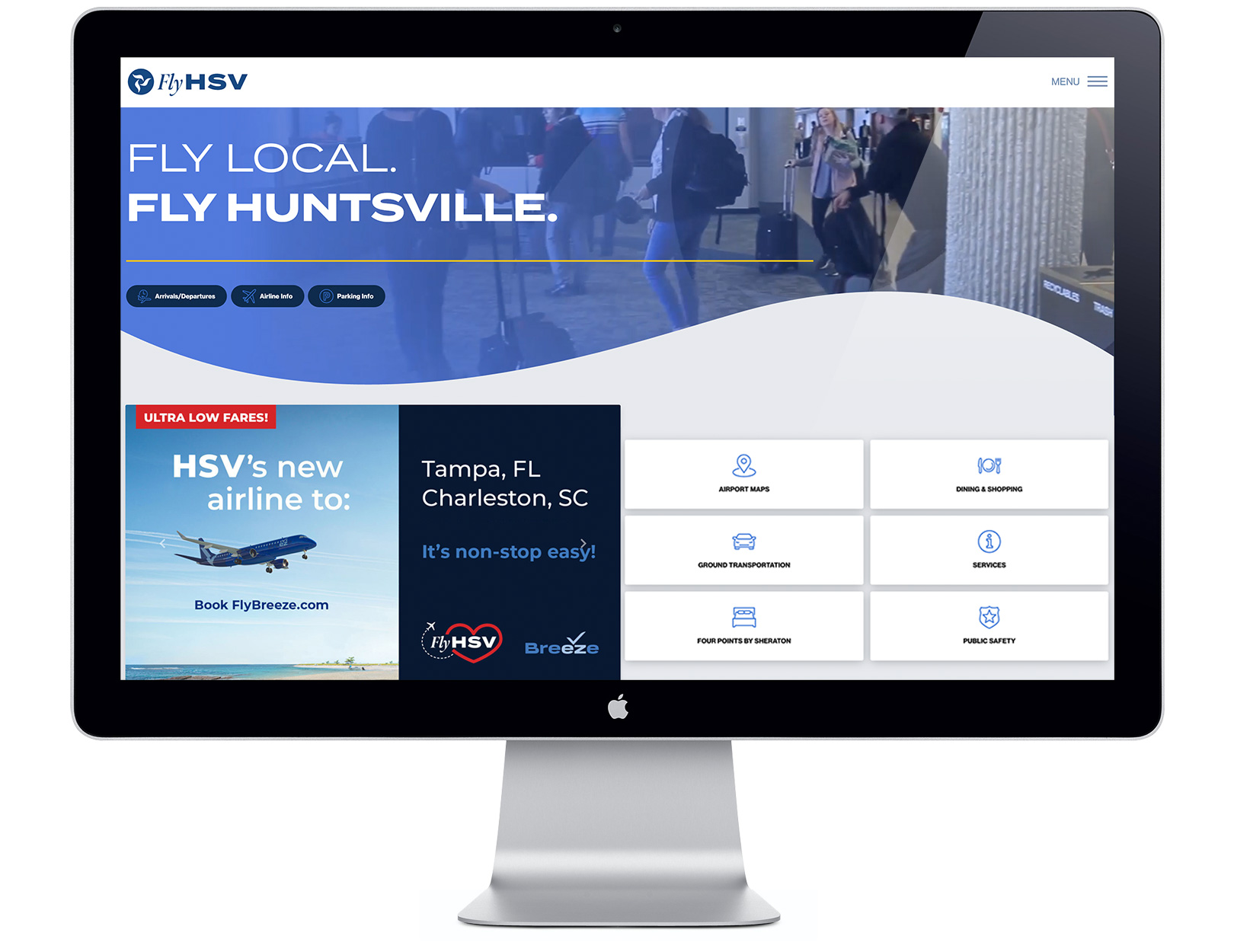 FlyHuntsville.com new website home page