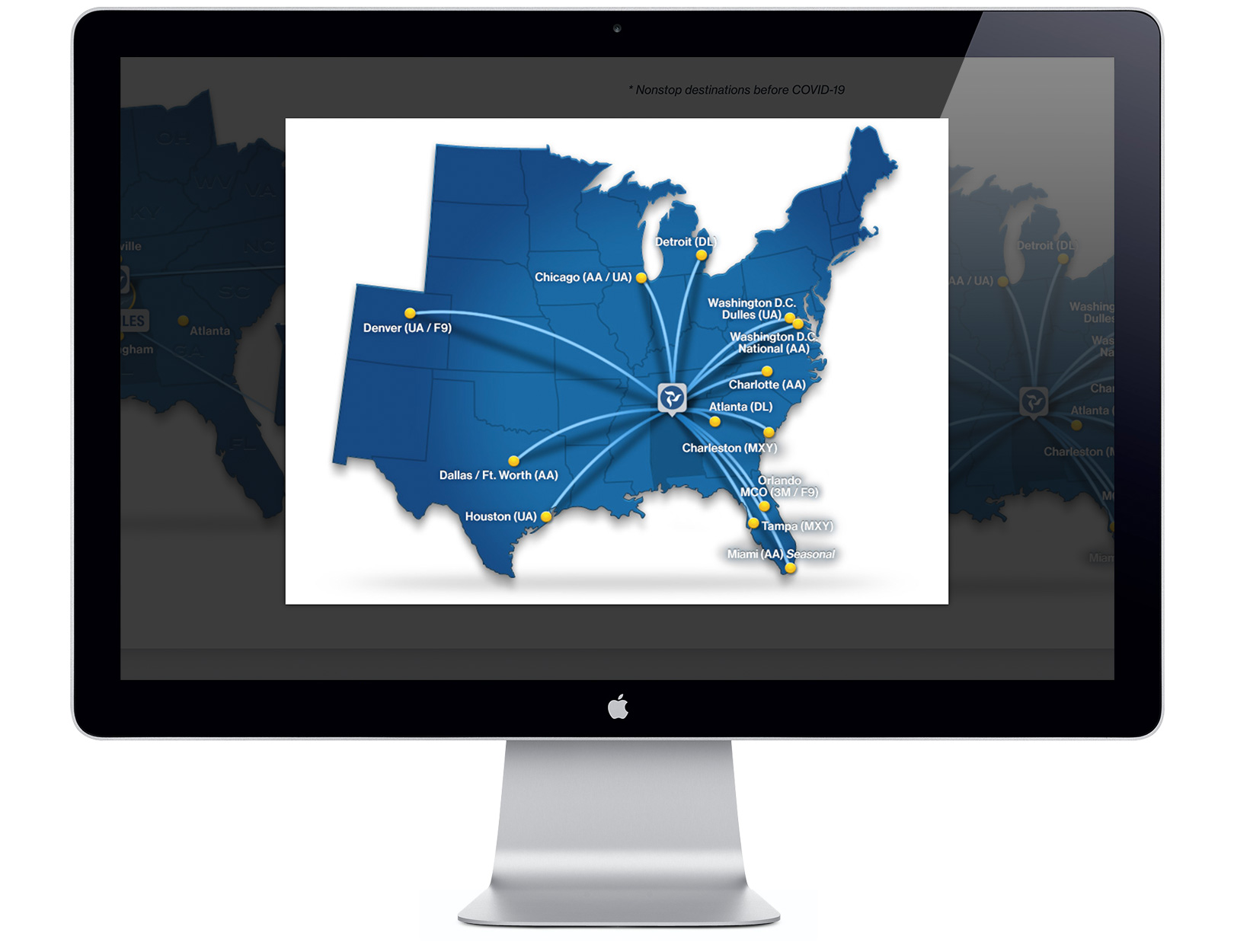 FlyHuntsville.com new website map graphic